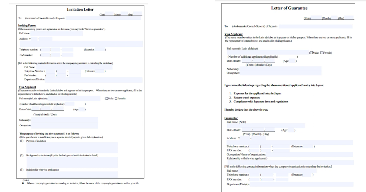 Thư Mời Và Thư Bảo Lãnh