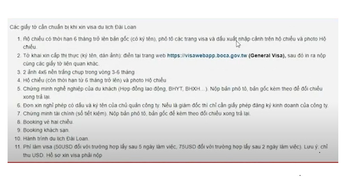 Hướng Dẫn Chi Tiết Từ A-Z: Cách Xin Visa Du Lịch Đài Loan Dạng Phổ Thông Các Giấy Tờ Cần Có